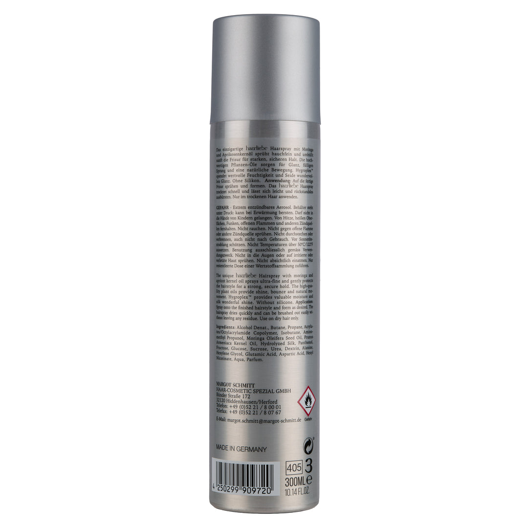 Haarliebe Haarspray mit Moringa & Aprikosenkernöl, 300ml - 80% Befüllung