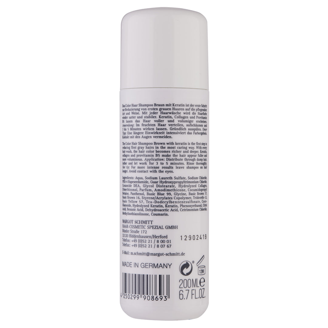 Color Haar Shampoo Braun mit Keratin, 200ml zur Farbauffrischung
